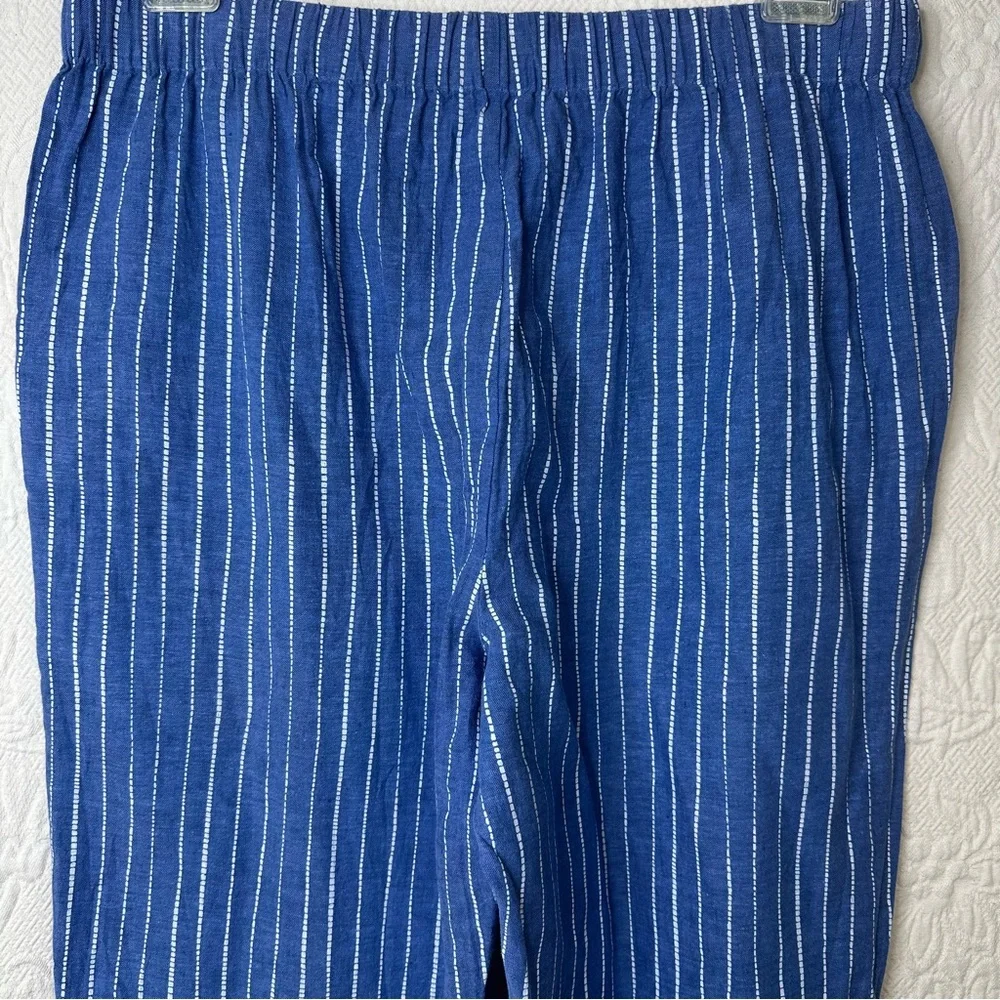 Habitat Linen Cotton Vertical Rope Stripe Wide Leg Crop Pants - Picture 4 of 13